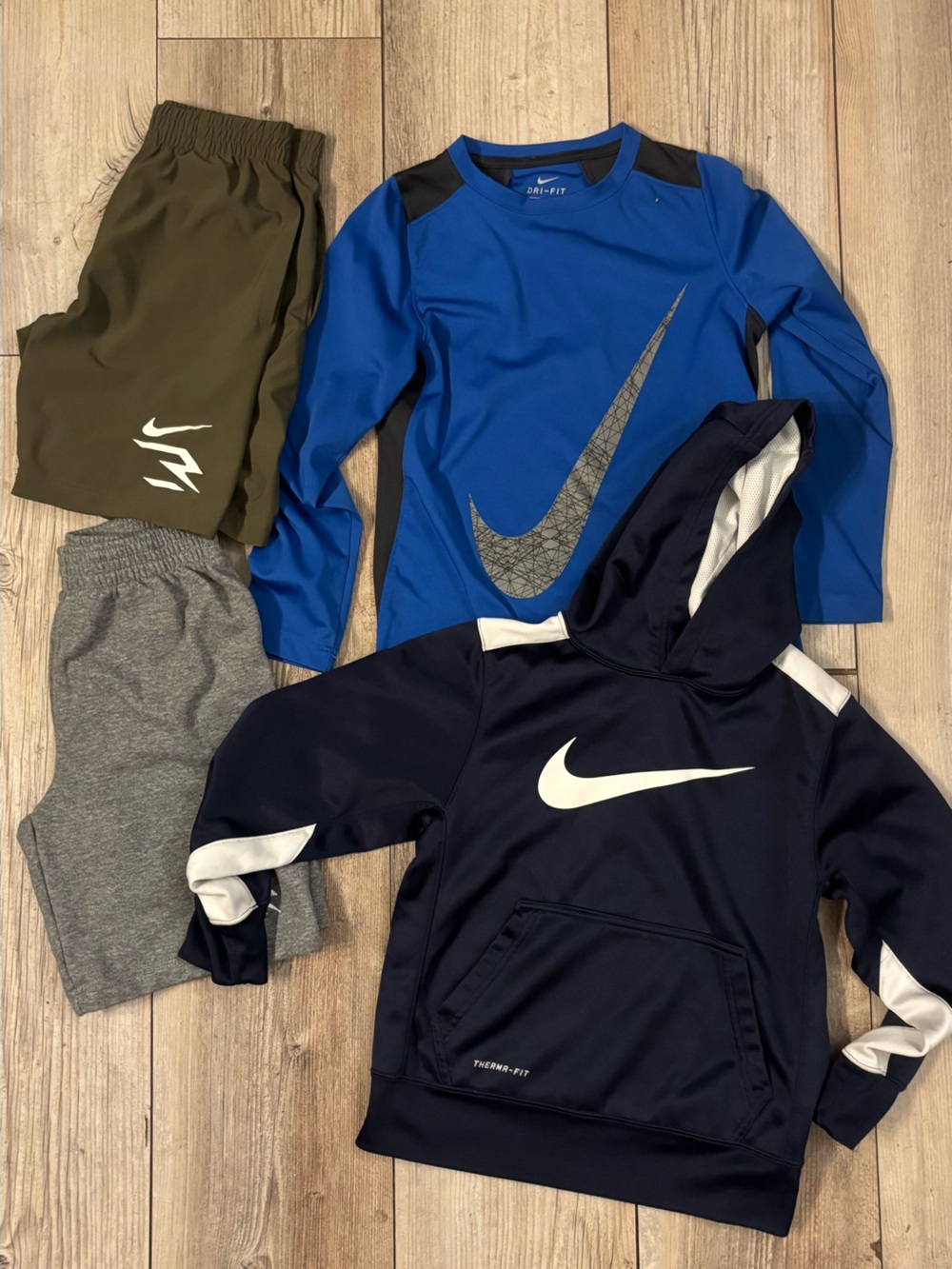 Nike Boys Small Navy, Royal Blue & Gray Athletic Bottoms and Tops Lot